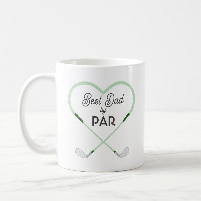Bester Vater nach Par Liebe Golf Theme Kaffeetasse (Links)