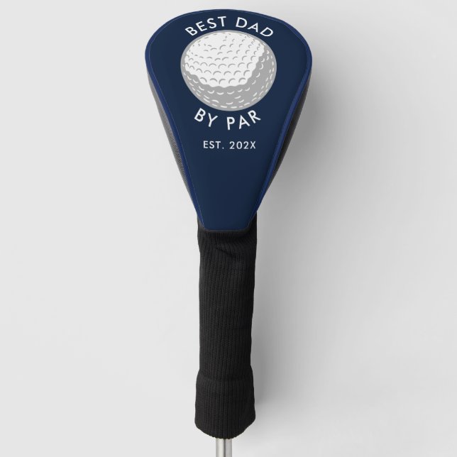Bester Vater nach Par Minimalistisch Custom Golf Headcover (Vorderseite)