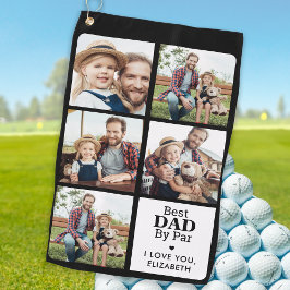 Bester VATER nach Par - Personalisiert 5 Fotomater Golfhandtuch