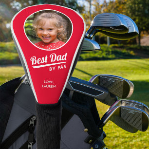 Bester Vater nach Par Personalisiert Foto Rot Golf Headcover
