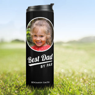 Bester Vater nach Par Personalisiert Foto Schwarz Thermosbecher