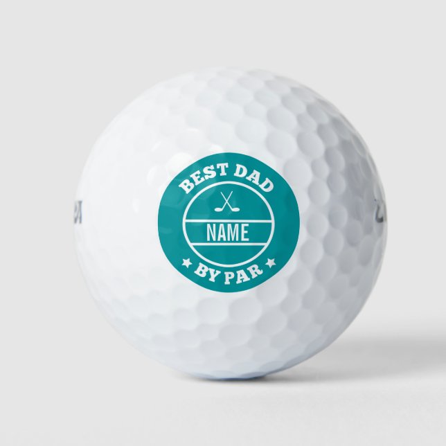 Bester Vater nach Par Personalisierte Monogramm Fu Golfball (Vorderseite)