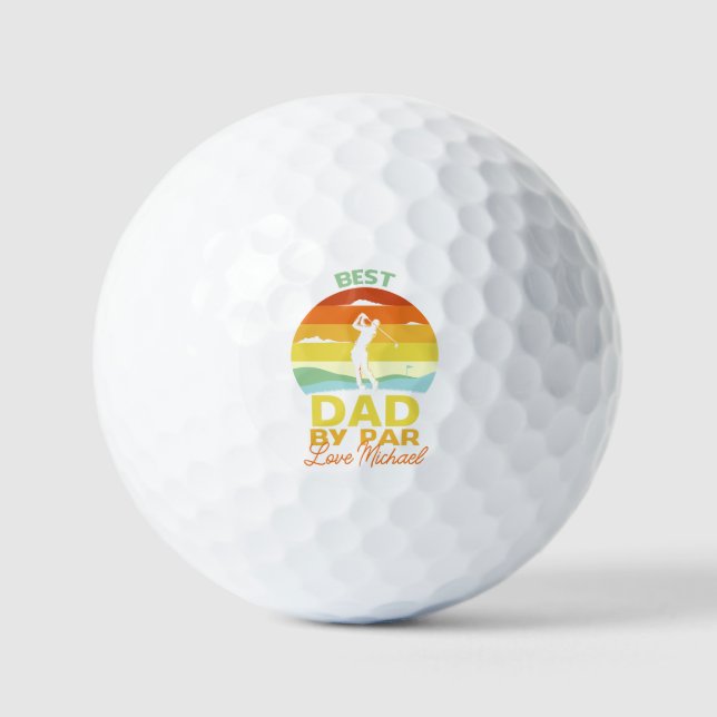 Bester Vater nach Par personalize Name Vatertag Golfball (Vorderseite)