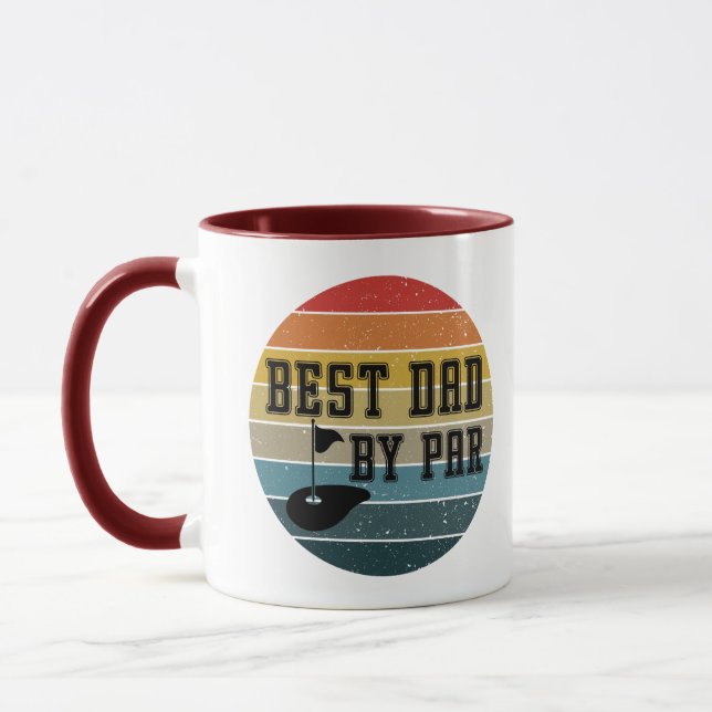 Bester Vater nach Par Retro Sunset Tasse (Links)