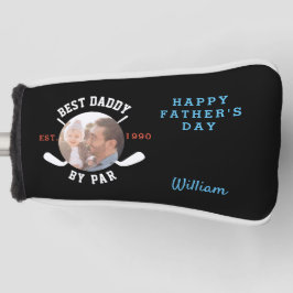 Bester Vater nach Par Retro Vatertag Foto Schwarz Golf Headcover