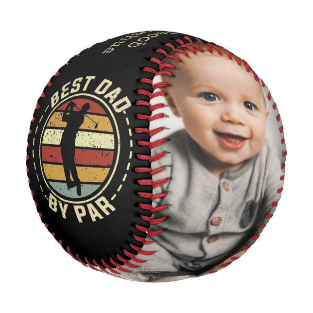 Bester Vater nach Par Vatertag Foto Baseball (Schrägansicht)