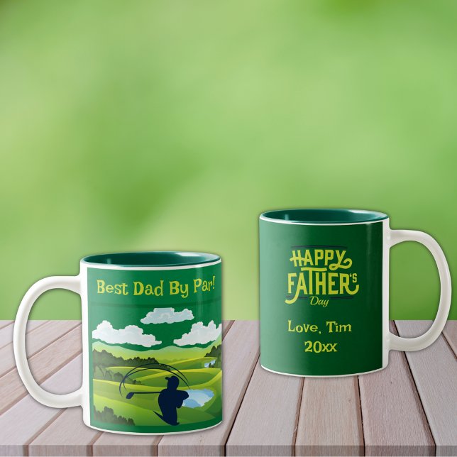 Bester Vater nach Par! Zwei-Tone-Tasse Zweifarbige Tasse (Personalize to add your names/dates.  Customize to change text, color or style.)