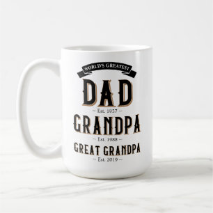 Bester Vater, Opa, Urgroßvater der Welt Kaffeetasse