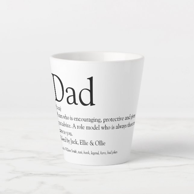 Bester Vater, Papa, Definition des Vaters Milchtasse (Vorderseite)