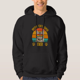 Bester Vater Papa Katze Mit Retro Sonnenbrille Fat Hoodie