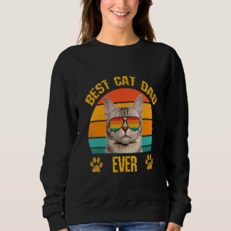 Bester Vater Papa Katze Mit Retro Sonnenbrille Fat Sweatshirt