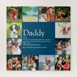 Bester Vater, Papa, Vater Definition 12 Foto Blau Puzzle