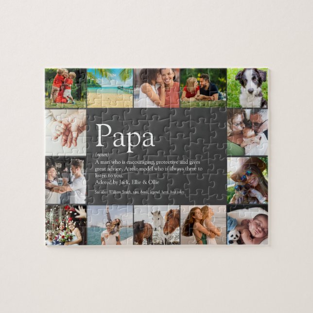 Bester Vater Papa Vater Definition 14 Foto Spaß gr Puzzle (Horizontal)