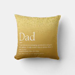 Bester Vater, Papa, Vater Definition Gold Glitzer Kissen