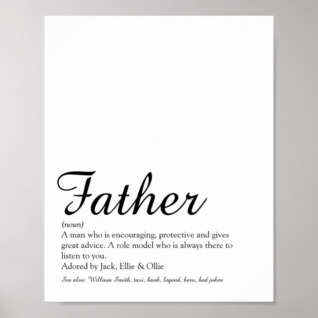 Bester Vater, Papa, Vater-Definition-Script Poster (Vorne)