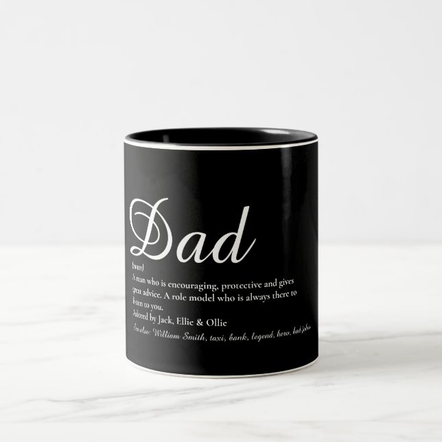 Bester Vater, Papa, Vater je Definition Skript Zweifarbige Tasse (Mittel)