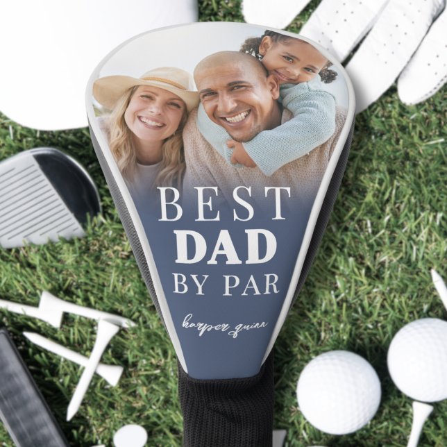 Bester Vater Par Blau Foto Golf Headcover (Best Dad Blue Photo Father Golf Head Cover)