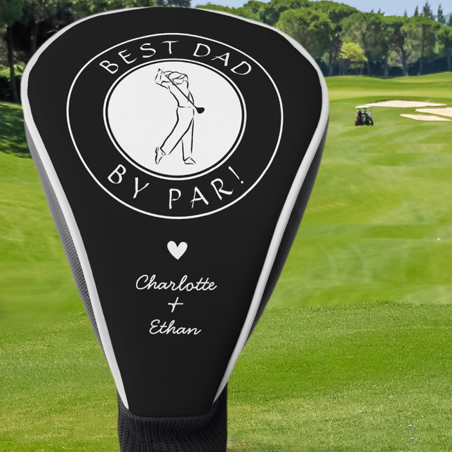 Bester Vater Par Elegante Golfer Sport Pro Schwarz Golf Headcover (Best Dad By Par Elegant Golfer Sports Pro Black Golf Head Cover)