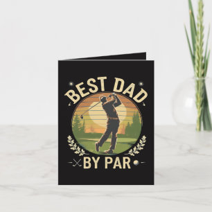 Bester Vater Par Golf Sonnenuntergang Vintage Feiertagskarte