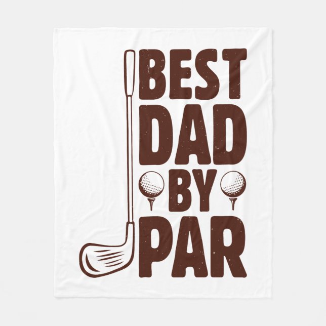 Bester Vater Par Golf Vater Fleecedecke (Vorderseite)