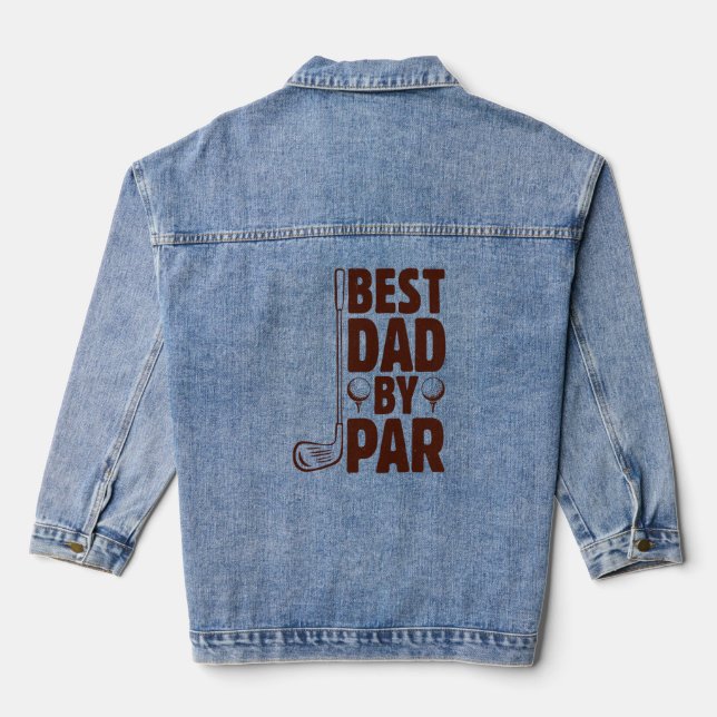 Bester Vater Par Golf Vater Jeansjacke (Rückseite)