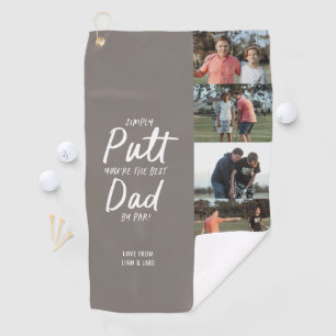 Bester Vater Par Multi-Foto Golf Vathers Day Taube Golfhandtuch
