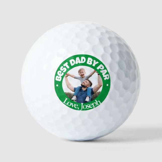 Bester Vater par personalisiert Green Golfbälle (Vorderseite)
