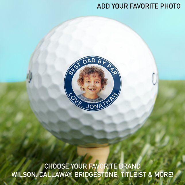 Bester Vater Par Personalisiert Modernes Golfer Fo Golfball (Von Creator hochgeladen)