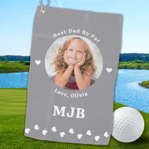 Bester VATER Par Personalisiertes Foto Golfhandtuch