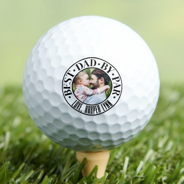 Bester Vater, Par-Vorlage Foto Golfball (Best Dad By Par Photo Golf Balls)