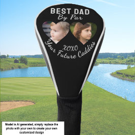 Bester Vater per Par 2 Kinder Fotocollage Golfer G Golf Headcover