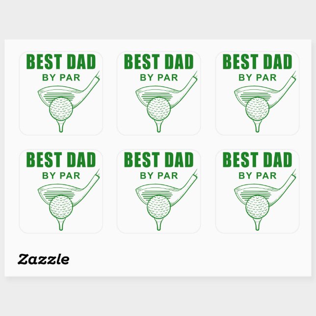Bester Vater per Par - Funny Sarcastic Golf Pub Fa Quadratischer Aufkleber (Blatt)