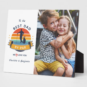 Bester Vater per Par Retro Vatertag Foto Golf Fotoplatte