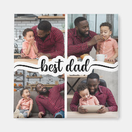 Bester Vater Personalisiert 4 FotoCollage Magnet