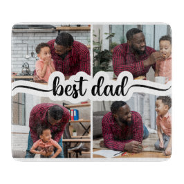 Bester Vater Personalisiert 4 FotoCollage Schneidebrett
