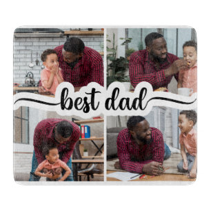 Bester Vater Personalisiert 4 FotoCollage Schneidebrett