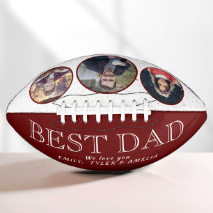 Bester Vater rote Familie 3 Foto-Collage  Football
