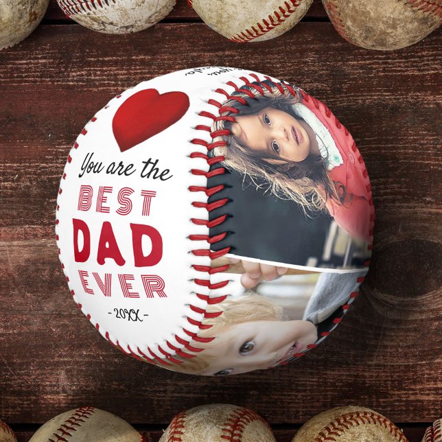 Bester Vater Rotes Herz 4 FotoCollage Baseball (Von Creator hochgeladen)