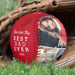 Bester Vater Rotes Herz 4 FotoCollage Baseball