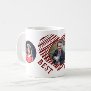 Bester Vater rotes Herz Vatertag 3 Foto Collage Kaffeetasse