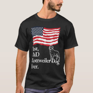 Bester Vater Rottweiler Hund je amerikanische Flag T-Shirt