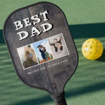 Bester Vater Rustikales Dunkles Holz 3 FotoCollage