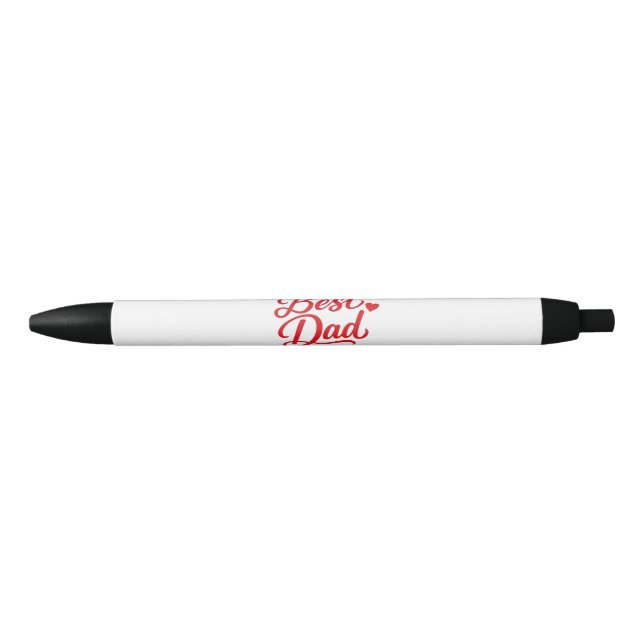 Bester Vater Schrift Rot Herz Kugelschreiber (Vorderseite)