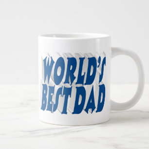 Bester Vater Seeblau 3D-Text Jumbo-Tasse