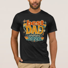 Bester Vater seit 2026 Retro-Typografie-Geschenk T-Shirt