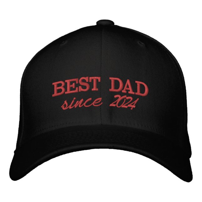 Bester Vater seit Custom Modern Vatertag Bestickte Baseballkappe (Vorderseite)