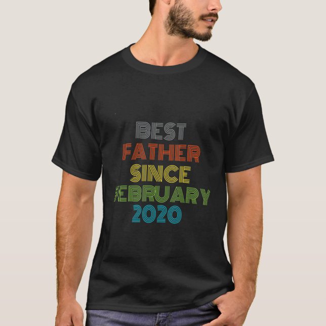 Bester Vater seit Februar 2020 Cool präsent T-Shirt (Vorderseite)