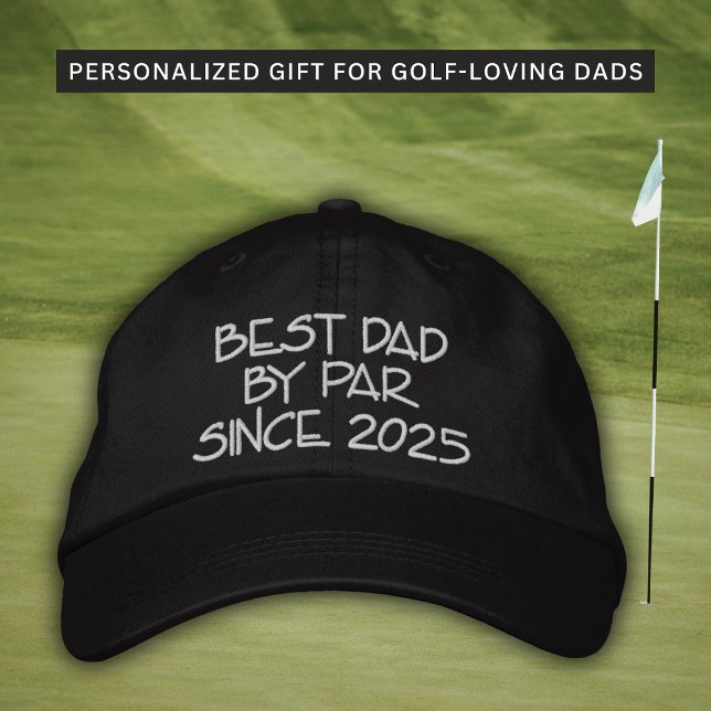 Bester Vater seit Par Jahr Golf bestickte Mütze Baseballkappe (Playful golf-inspired wording adds personality while keeping a modern aesthetic.)