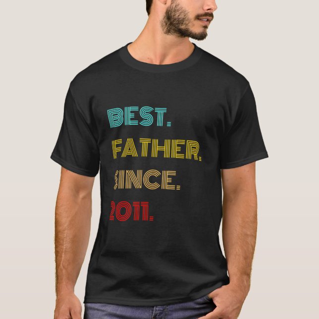 Bester Vater seit Vatertag 2011 T-Shirt (Vorderseite)