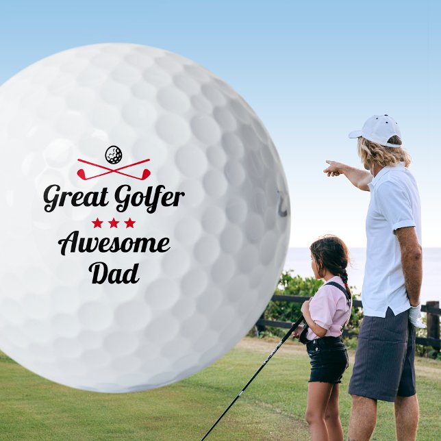Bester Vater Spaß Golfer Vatertag Rotes Set Golfball (Von Creator hochgeladen)